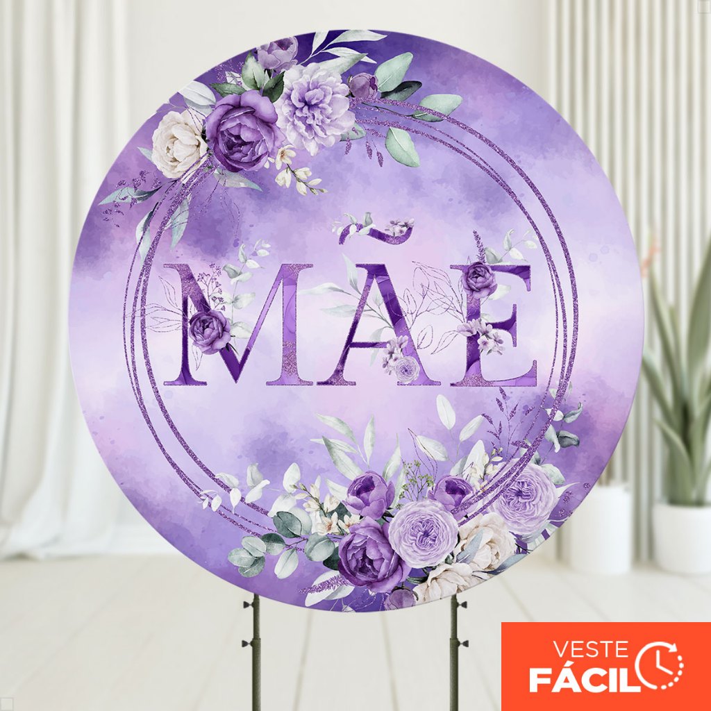 Painel Redondo Decoração Festa Dia das Mães 1,50m Sublimado C/Elástico – APR-2565 em Oferta na Shopee