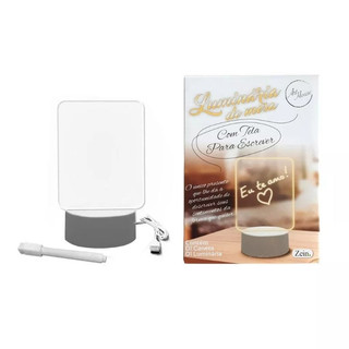 kit c/ 100 Luminária de Mesa Led 3D com Tela para Escrever Abajur Luminárias Lousa Mensagens