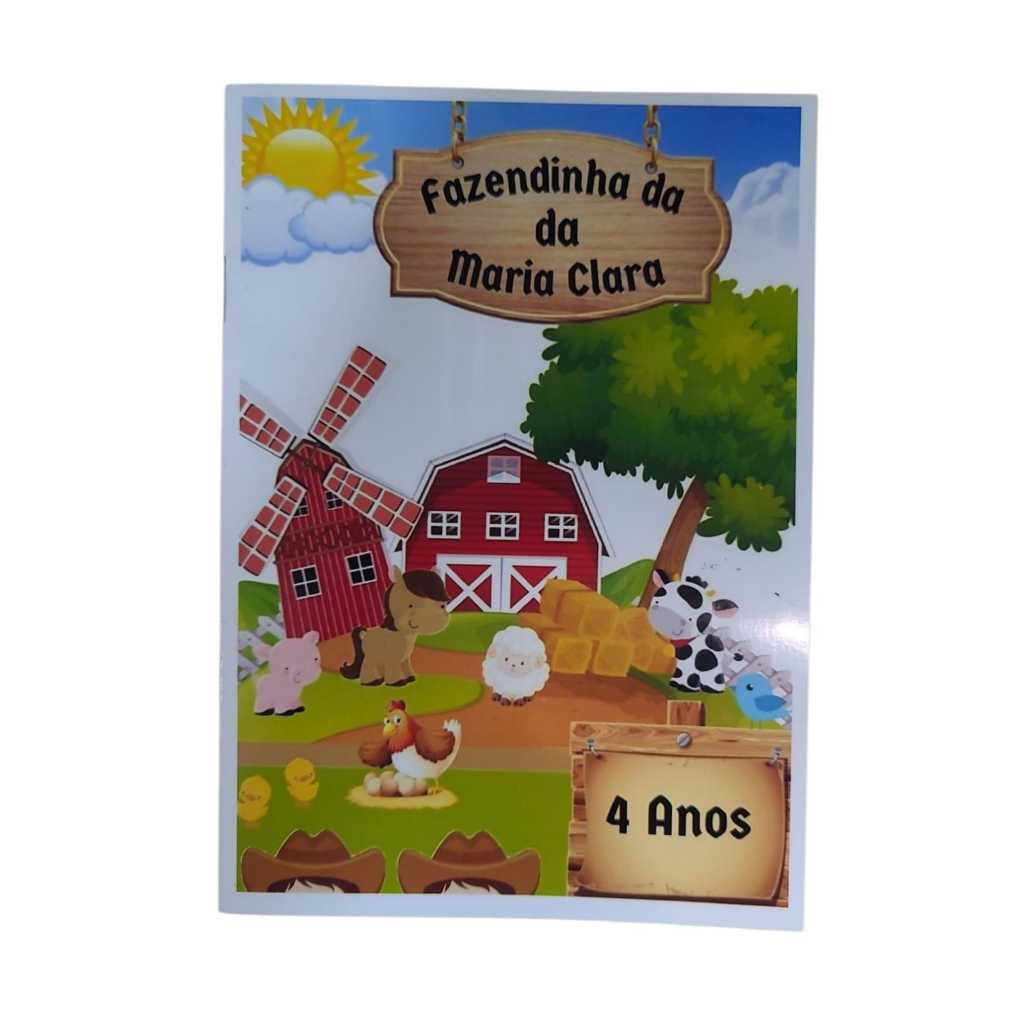 Livrinhos para Colorir Fazendinha Lembrancinha Personalizada com Nome e Idade em Oferta na Shopee