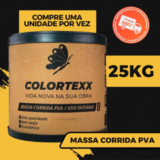 Massa Corrida Premium Pva 25kg Acabamento Nivelador Fácil Aplicação - Colortexx branca parede em Oferta na Shopee