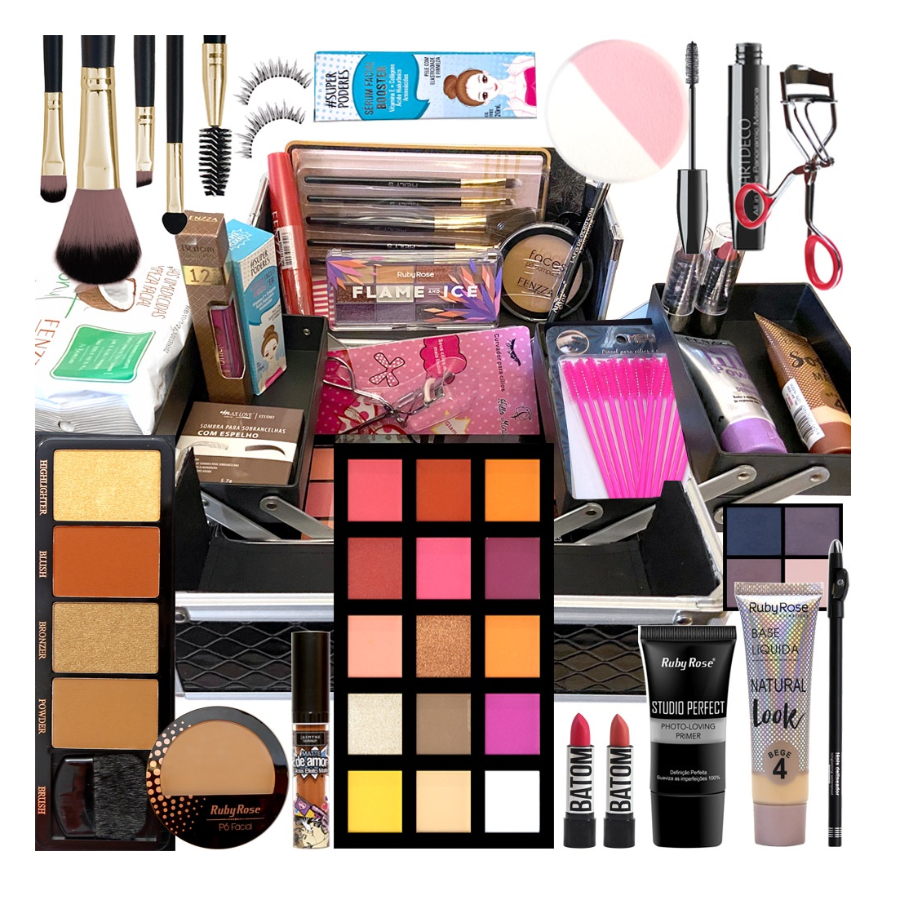 Kit de Maquiagem Completo com 15 Produtos Melhores Marcas em Oferta na Shopee