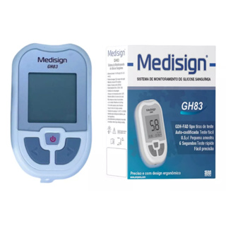 KIT Medidor ou 50 Tiras De Glicemia Diabetes Glicosímetro Medisign Gh83 em Oferta na Shopee