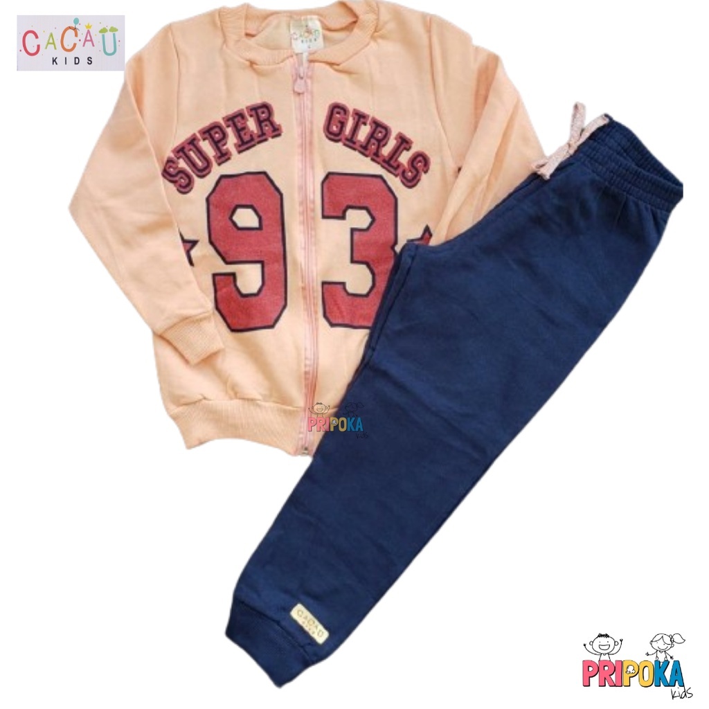 [[Tam.4 e 8]  Conjunto Infantil Longo em Moletom Flanelado Menina Cacau Kids Estampado - Ref 1442-P