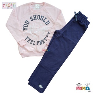 [[Tam.6] Conjunto Infantil Longo em Moletom Flanelado Menina Cacau Kids Estampado - Ref 1439P