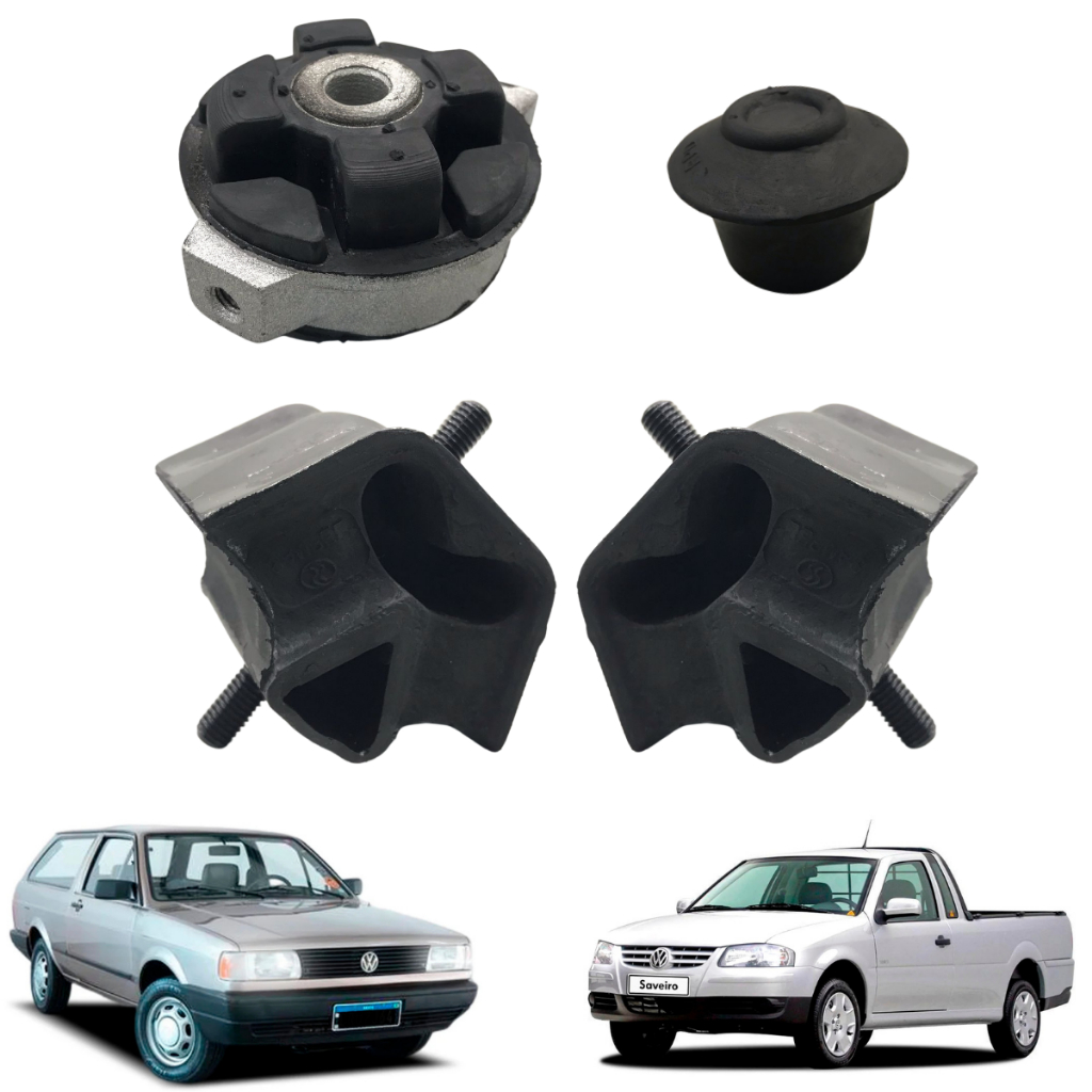 Kit Coxim Motor Ap/Cht E Coxim Cambio GOL G1-G4 PARATI SAVEIRO SANTANA VOYAGE PASSAT VERSAILLES