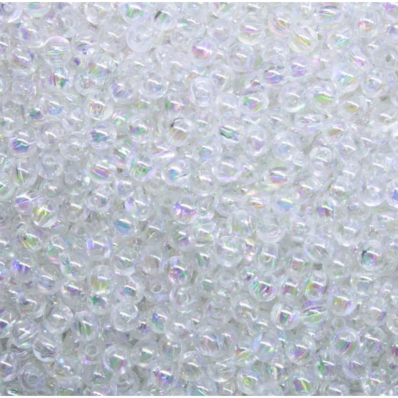 Até Mil Peças Bola Transparente Irisada 6mm Pérola Passante Pulseiras Colares Sabão