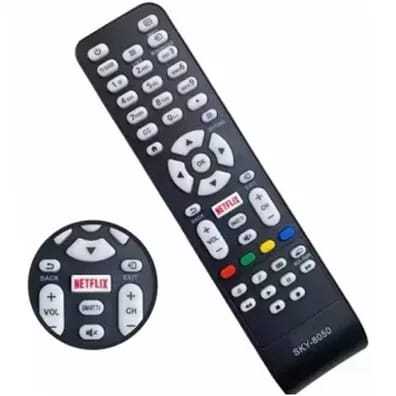 Controle Remoto Compatível Tv Aoc Com Botão Netflix Led Smart Novo SKY-8050 / LE-7463 / VC-A8203 - Substituto Compatível