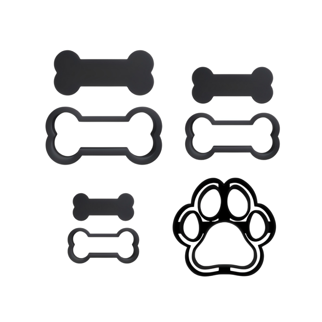 Kit 4 Cortadores Patinha e Ossinhos Biscoito Pasta Americana Pet Confeitaria em Oferta na Shopee