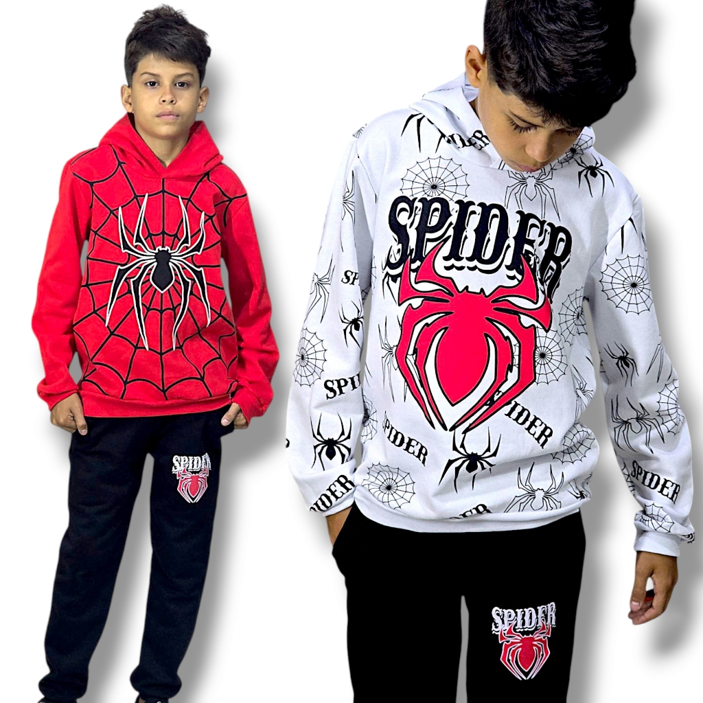 Conjunto de Frio Homem Aranha Infantil Juvenil Menino Inverno