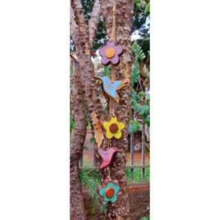 Penca flor e beija-flor em madeira de demolição. em Oferta na Shopee