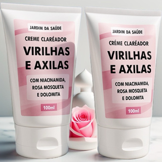 kit 2 Creme clareador com Rosa Mosqueta e Niacinamida 100ml Clereia Manchas escuras cotovelos, virilhas e axilas em Oferta na Shopee