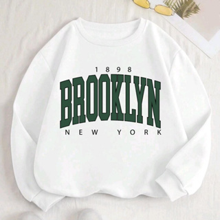 Blusa Moletom Gola Careca Suéter Estampado Brookyn New York Unissex em Oferta na Shopee