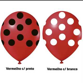 25 Balões Ladybug Joaninha Minie Vermelho com Preto ou Vermelho com branco 11" 28cm Festa Infantil em Oferta na Shopee