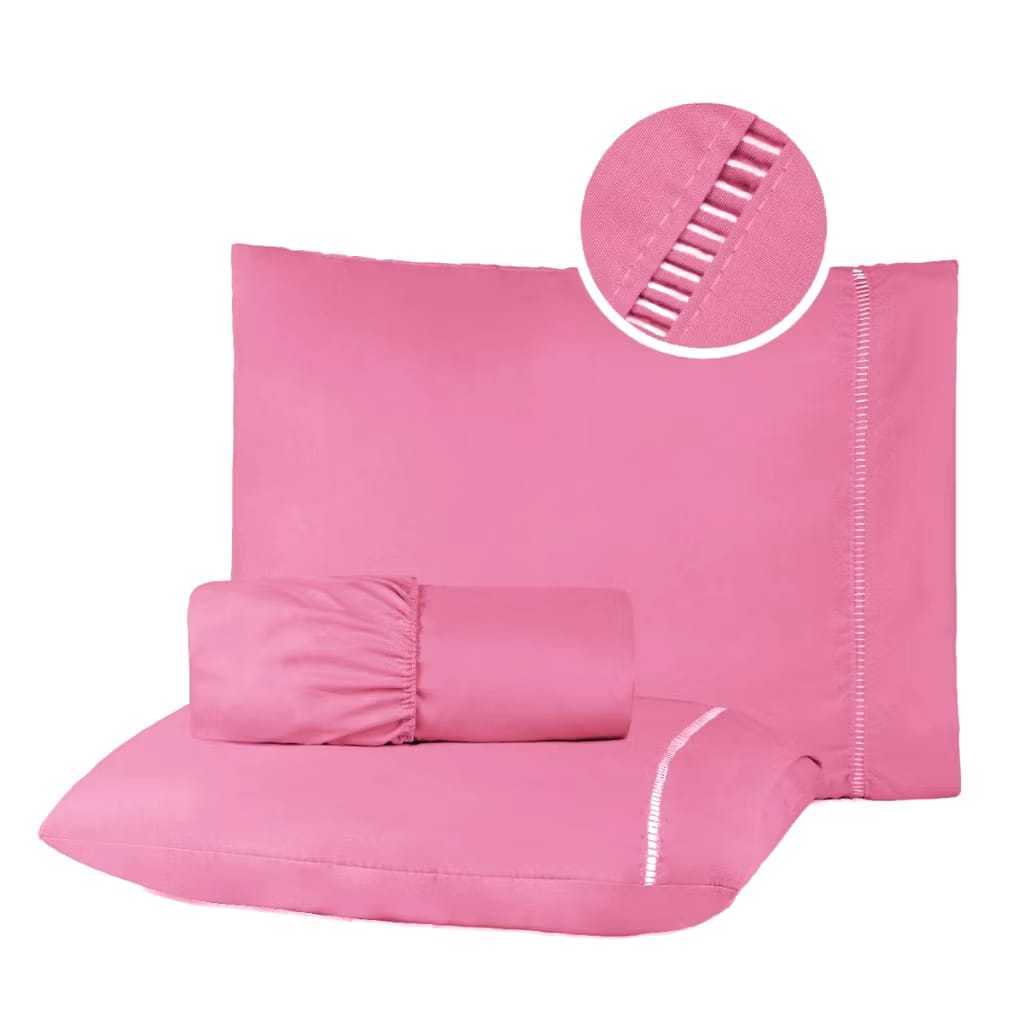 Kit Jogo de Lençol Cama Solteiro Micropercal 400 Fios Ponto Palito 02 Peças - 10 Cores Disponíveis em Oferta na Shopee