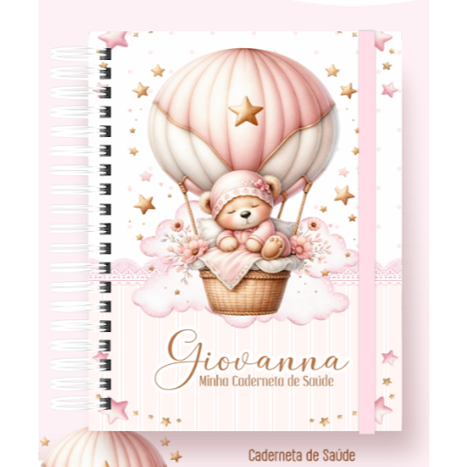 Caderneta de Vacina Ursinha Baloeira - Caderneta de Saúde Personalizada Ursinha Baloeira Baby -