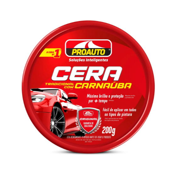 Cera Pasta Tradicional Carnaúba ProAuto 200g em Oferta na Shopee