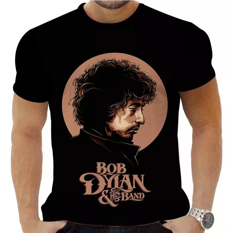 Camiseta Camisa Personalizada Rock Folk Pop Bob Dylan 238