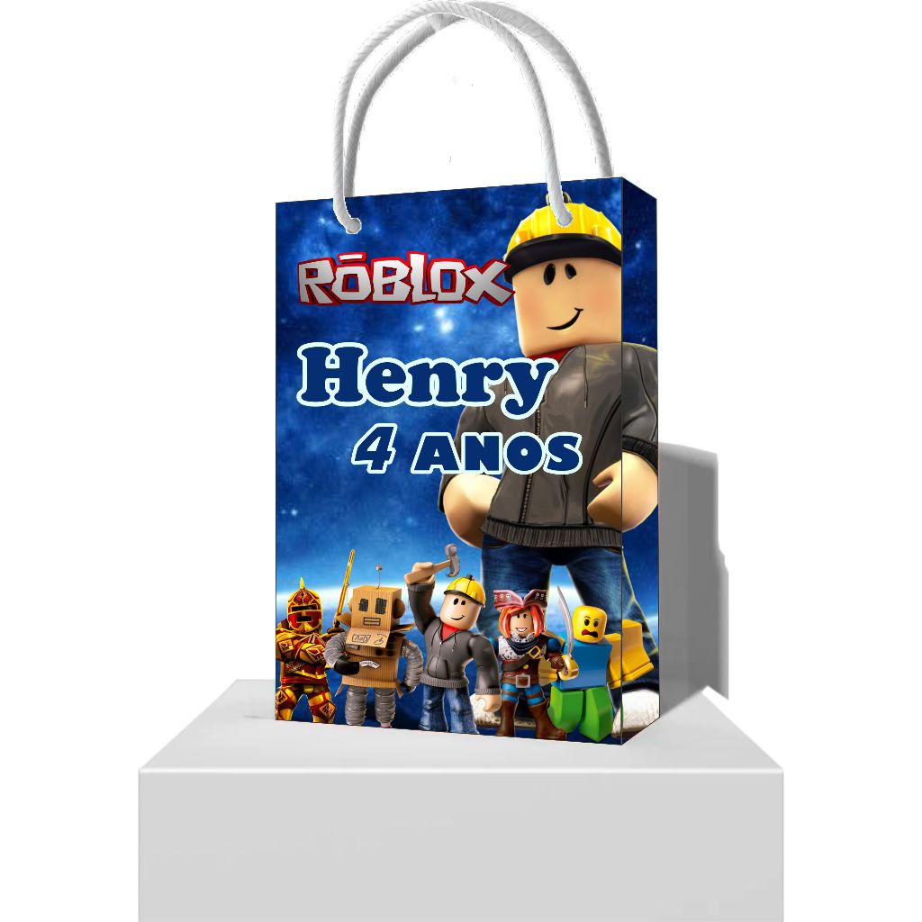 Sacolinha Personalizada Roblox Festa de Aniversário Infantil - Sacolinha Surpresa Roblox