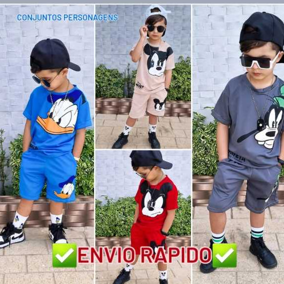 Conjunto Verao Menino Camisa e Bermuda Dry fit Conjunto Estiloso Blogueirinho do 4 ao 14 Anos em Oferta na Shopee