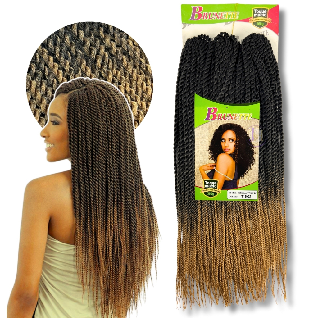 Cabelo Senegal Twist Mambo Brunette Fibra Orgânica Japonesa 360 Gramas