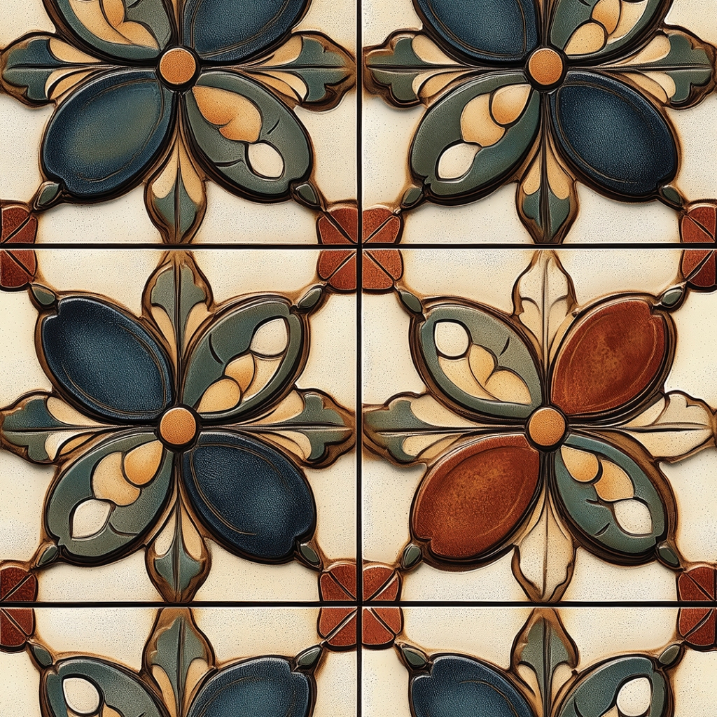 Papel de Parede Azulejo Portugues e Marroquino Luxo Tulipa Adesivo Lavável Banheiro Sala Cozinha 3D