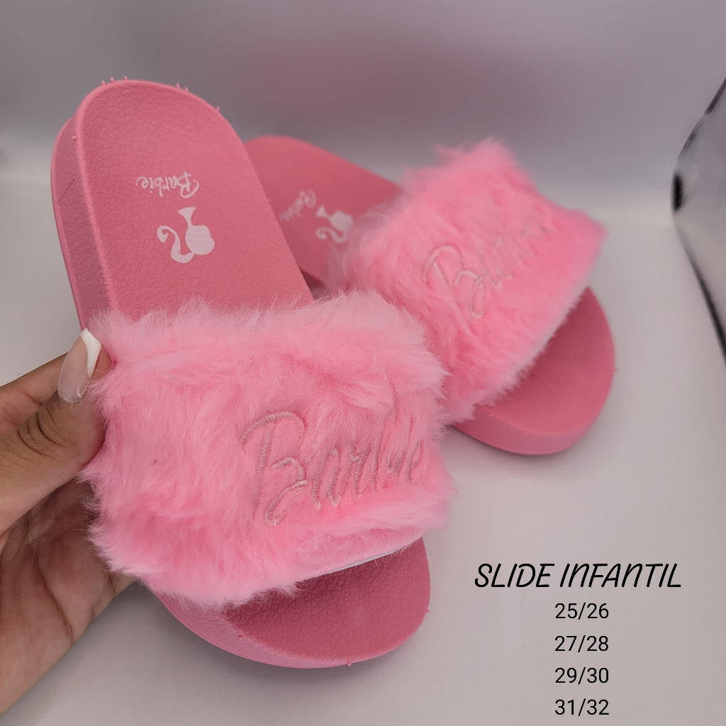Chinelo Slide Infantil Menina Papete Feminina Pelucia com Pelinhos em Oferta na Shopee