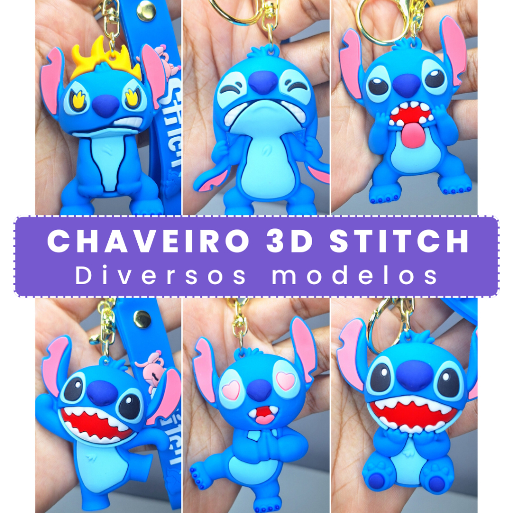 Chaveiro Stitch Chaveiro emborrachado Chaveiro Fofo Chaveiro personagens Chaveiro Stitch fofo