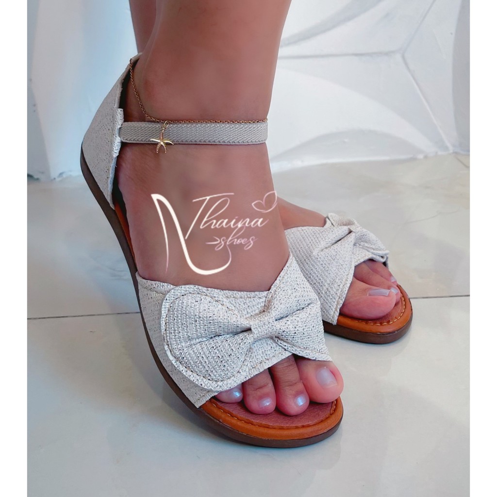 Rasteirinha plana feminina fácil de calçar de elastico em Oferta na Shopee