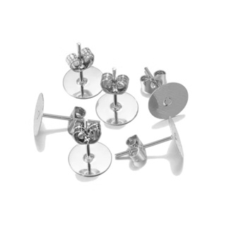 base para Brinco - artesanato - prata - 8mm 100 peças em Oferta na Shopee