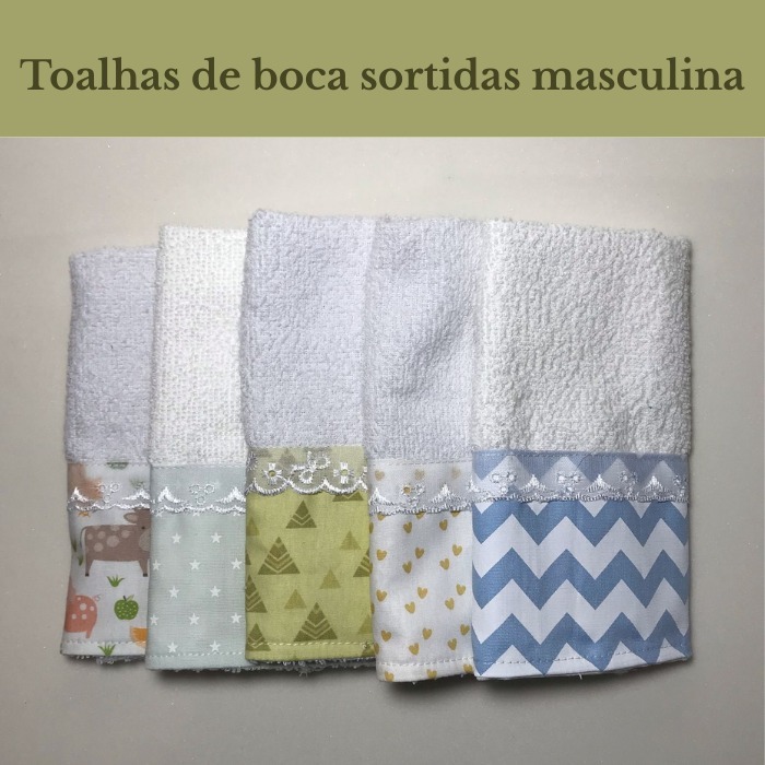 Kit com 5 e 10 un  Toalhinhas Fraldinhas de Boca com Bordado Inglês Modelo LUXO com Tecido Estampado 100% Algodão.