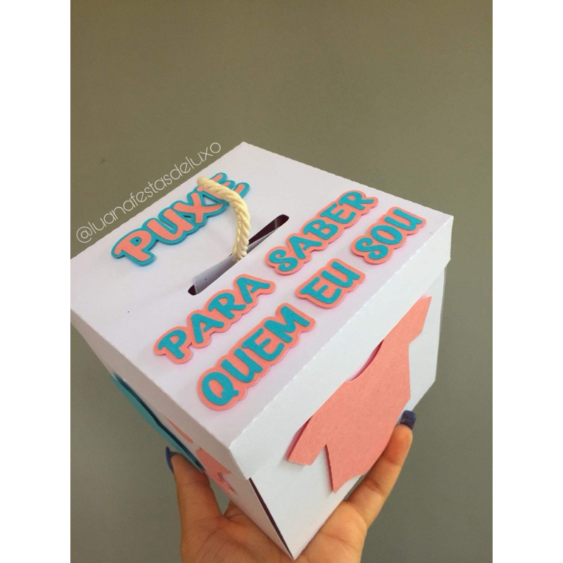 caixa chá revelação de bebê personalizada - caixa chá revelação - caixa revelação personalizada menino ou menina