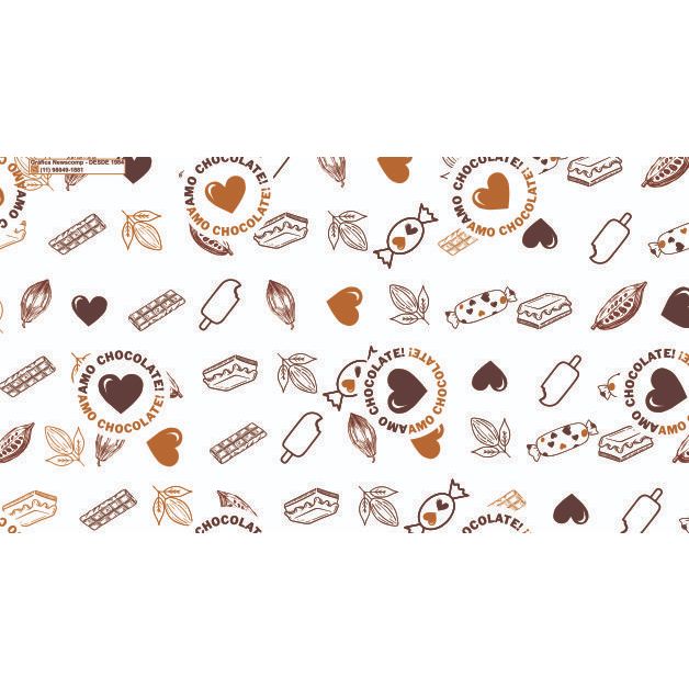 Papel Manteiga 20x10cm Amo Chocolate Antigordura Doces Salgados e Biscoitos em Oferta na Shopee