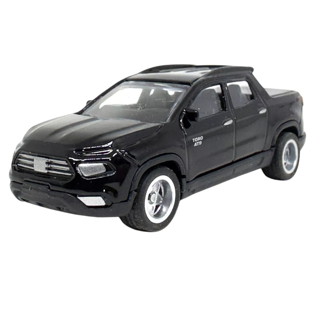 Miniatura Fiat Toro 1/64 Licenciada FIAT com rodas de borracha Acabamento Premium Cks