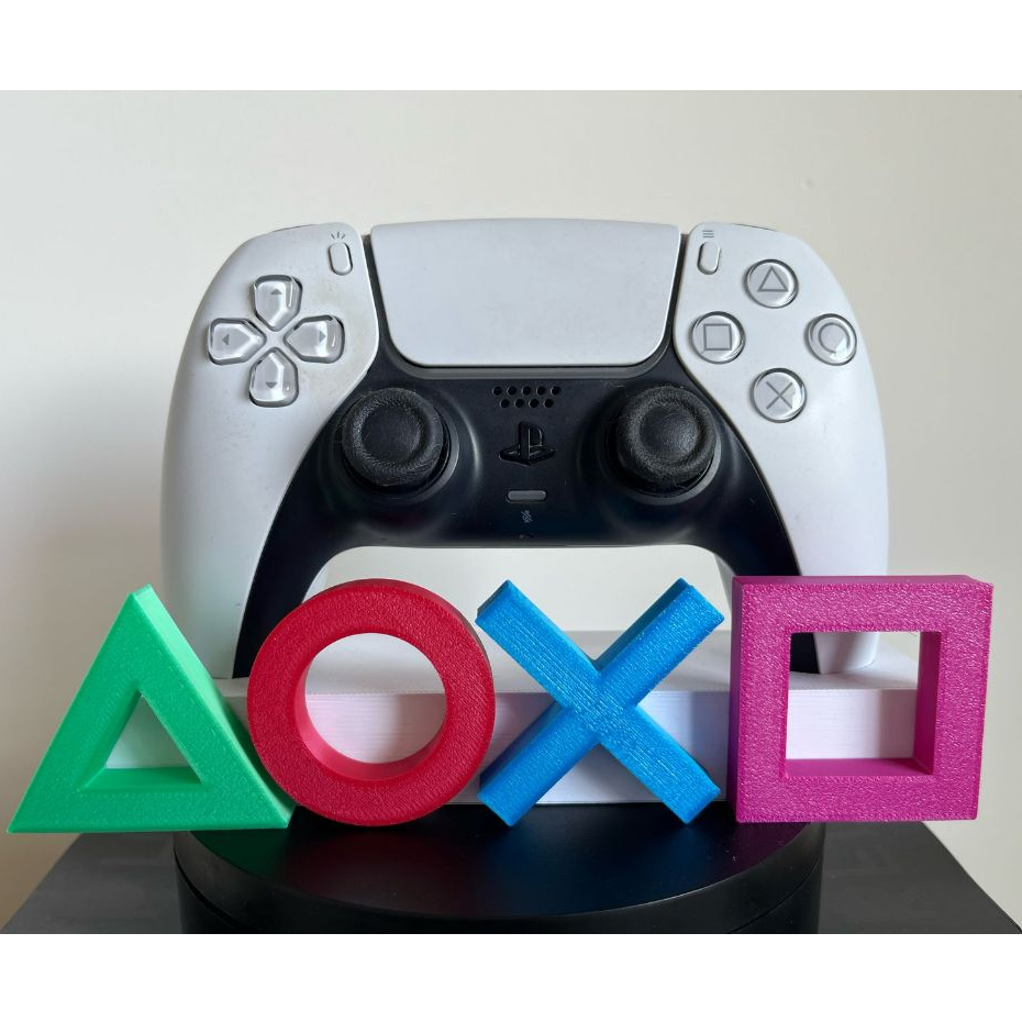 Suporte Controle Design Moderno PS5 Dualsense Letreiro Simbolos Playstation Slim Pro