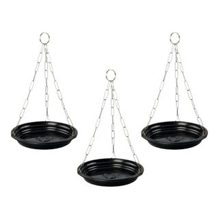 3 Kit Suporte de Vaso Suspenso Resistente Para Planta Pendente Decorativo - Corrente 44cm e Prato 17cm - Nutriplan