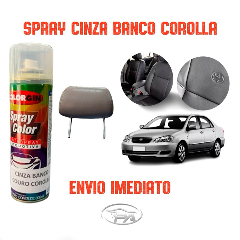 Tinta Spray Cinza Banco Couro Corolla 2003 a 2008 300ml em Oferta na Shopee