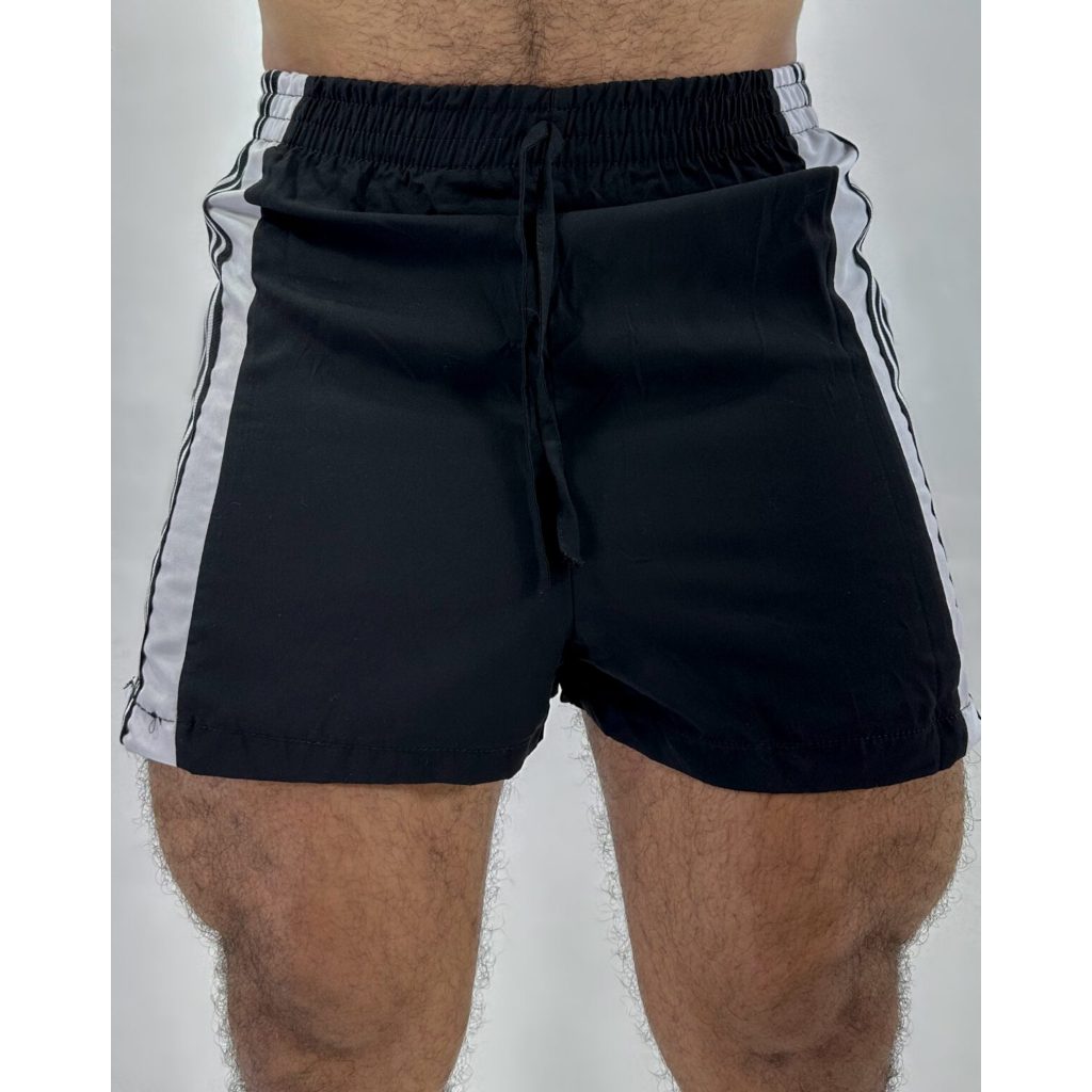 Shorts Listras na lateral com botões/tecido tactel/bermuda masculina/moda gringa lgbt/parada gay/fitness/agasalho esport