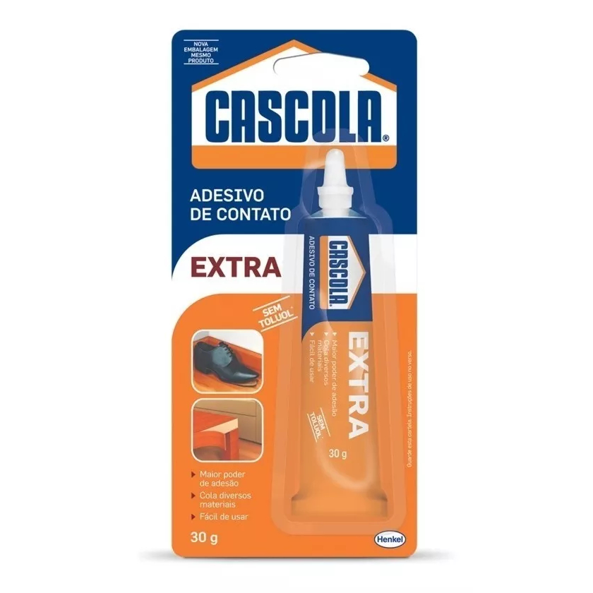 Adesivo Cola De Contato Sapateiro Artesanato Colar Conserto Sapato Couro Tênis Cascola Bisnaga 30g
