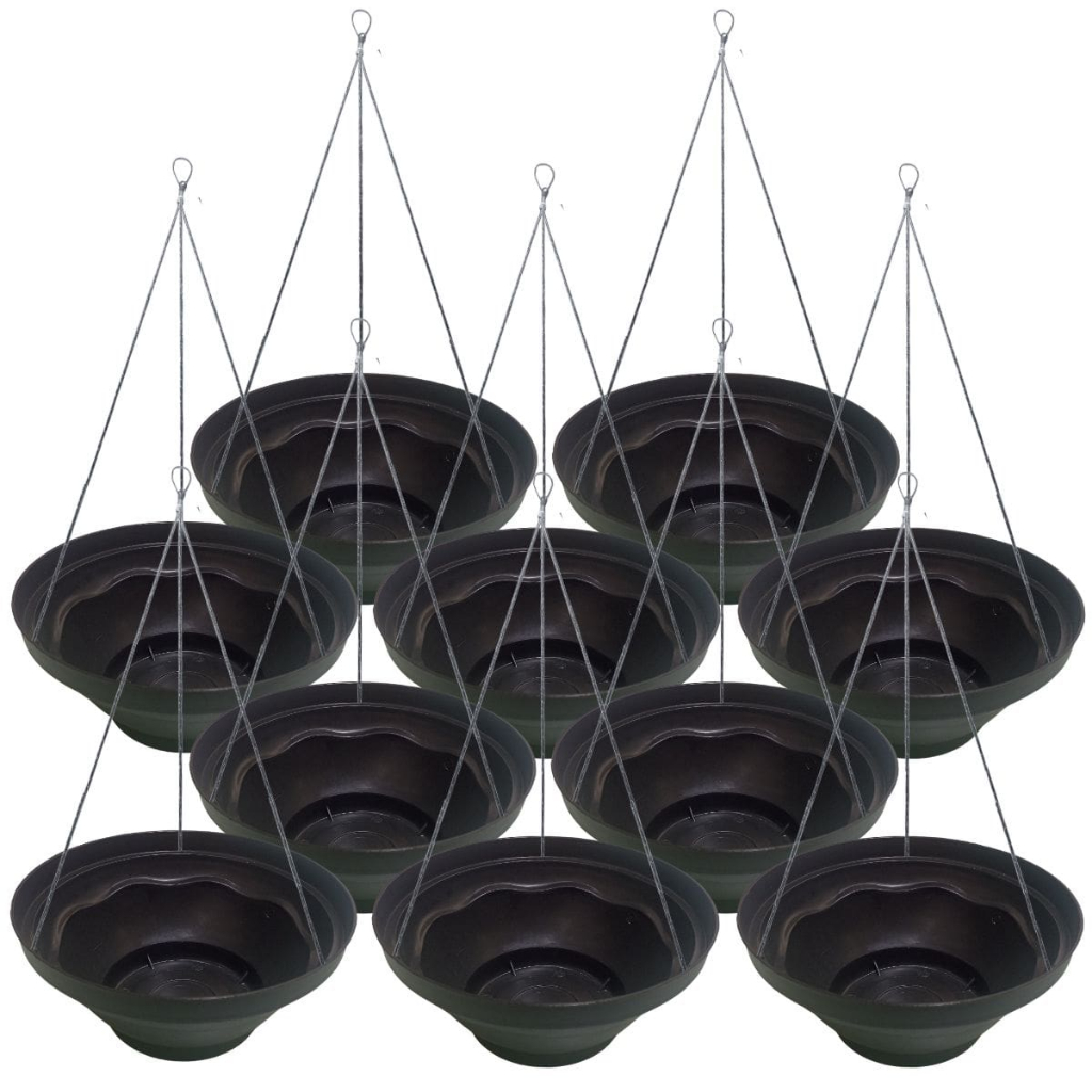 Kit 24 Vaso Cuia 21 Suspenso Completo Para Planta Pendente + Suporte Haste Cabo De Aço 40cm P/ Pendurar Parede Promoção