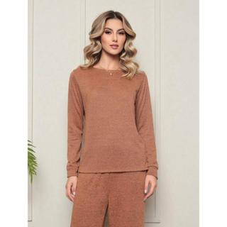 Conjunto Feminino Inverno Blusa Manga Longa e Calça Lanzinha
