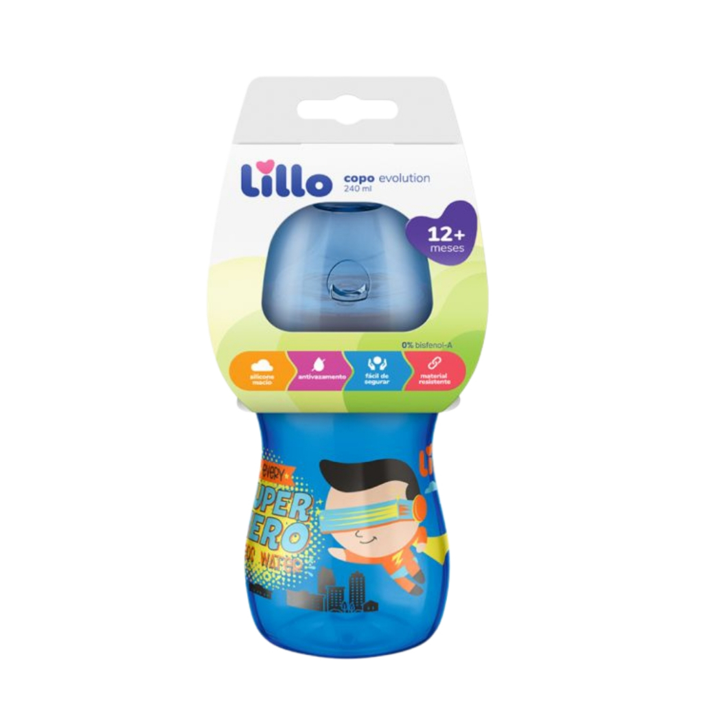 Copo Evolution de Treinamento Infantil 240ml Lillo - Azul