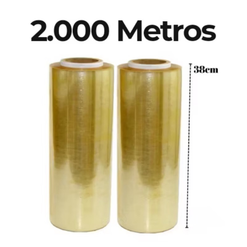 2000 Metros Rolo Bobina Plástico De Filme PVC 38cm x 1000m - Resinite
