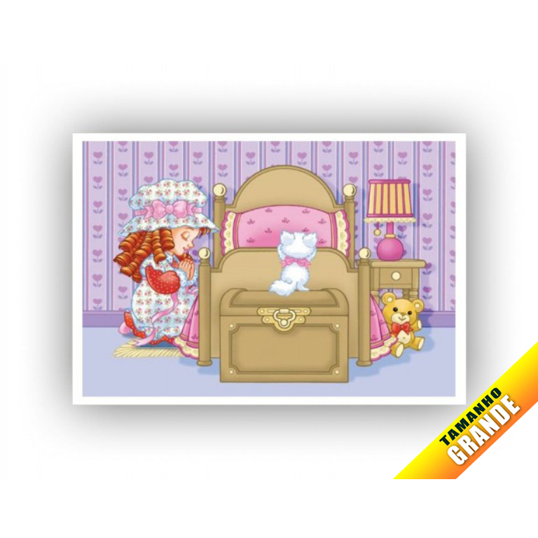 Papel arroz Menina Moranguinho para Bolo Grande 30x40cm + 4 faixas Lateral Mod5