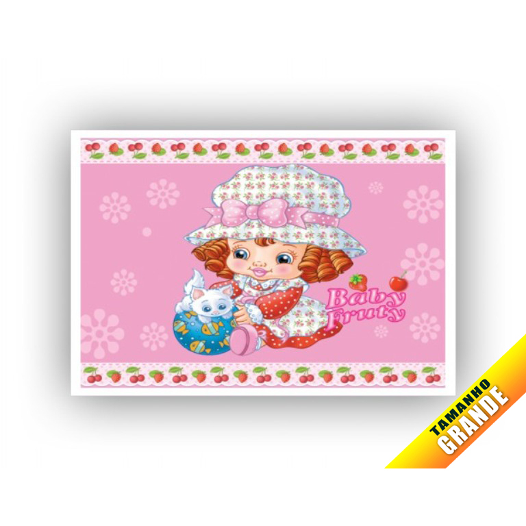 Papel arroz Moranguinho para Bolo Grande + 4 Faixas 30x40cm mod6