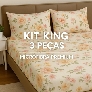 Jogo de Cama King 3 Peças – Microfibra Estampada | Estampas Sortidas em Oferta na Shopee