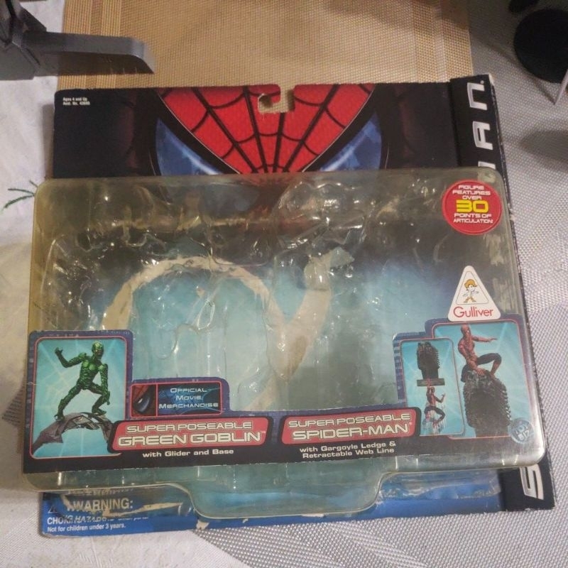 CAIXA VAZIA para BONECOS Spiderman Series 1: Super Poseable Green Goblin & SpiderMan Dual Pack Toybiz