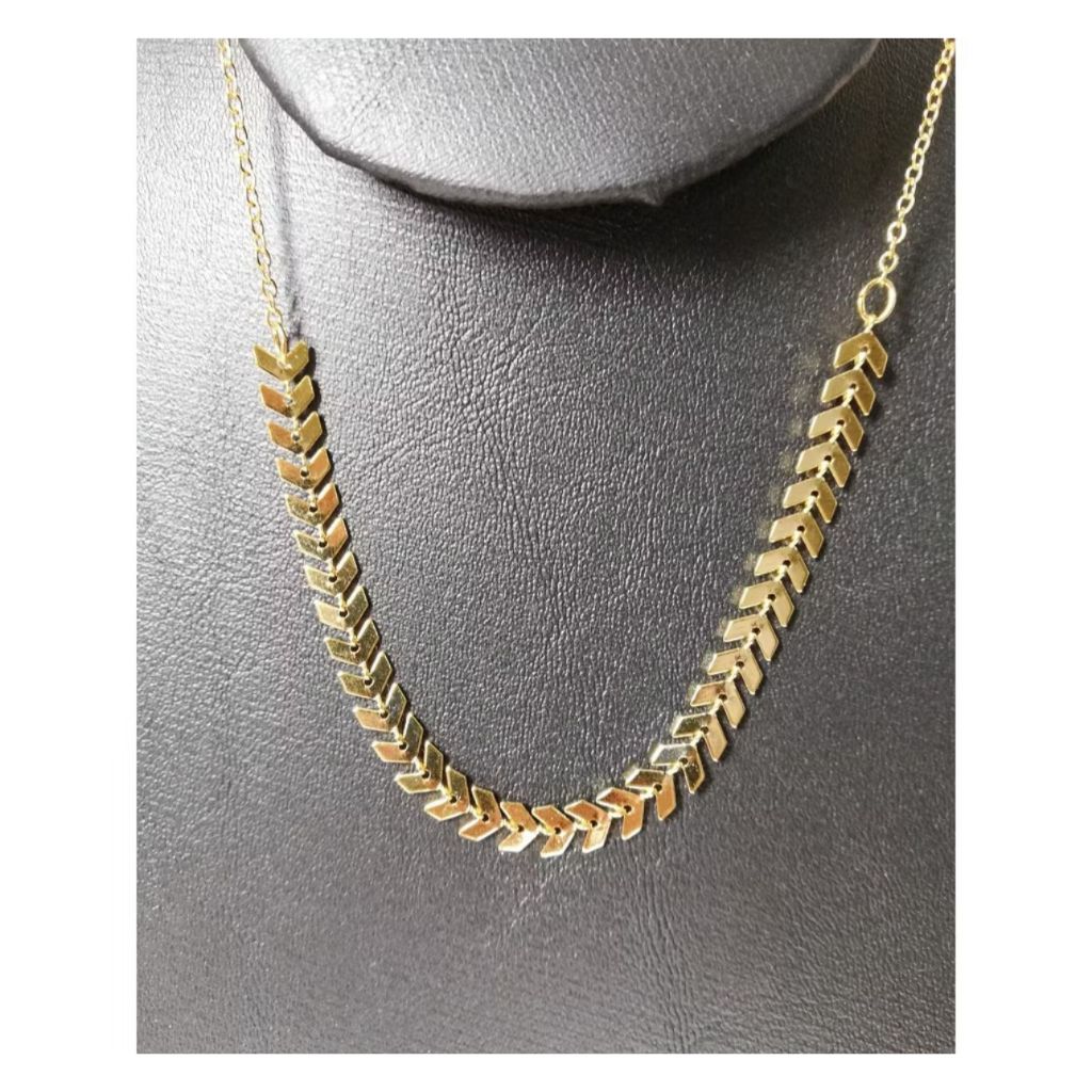 Colar Choker Corrente Escama de Peixe Folheado a Ouro 18k