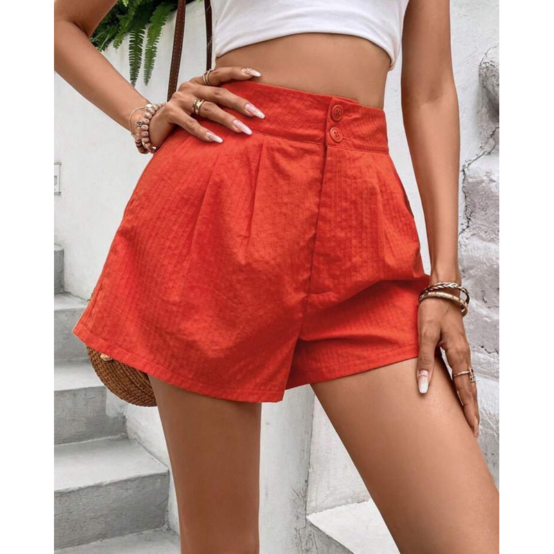 Privé Short laranja detalhe dobrado