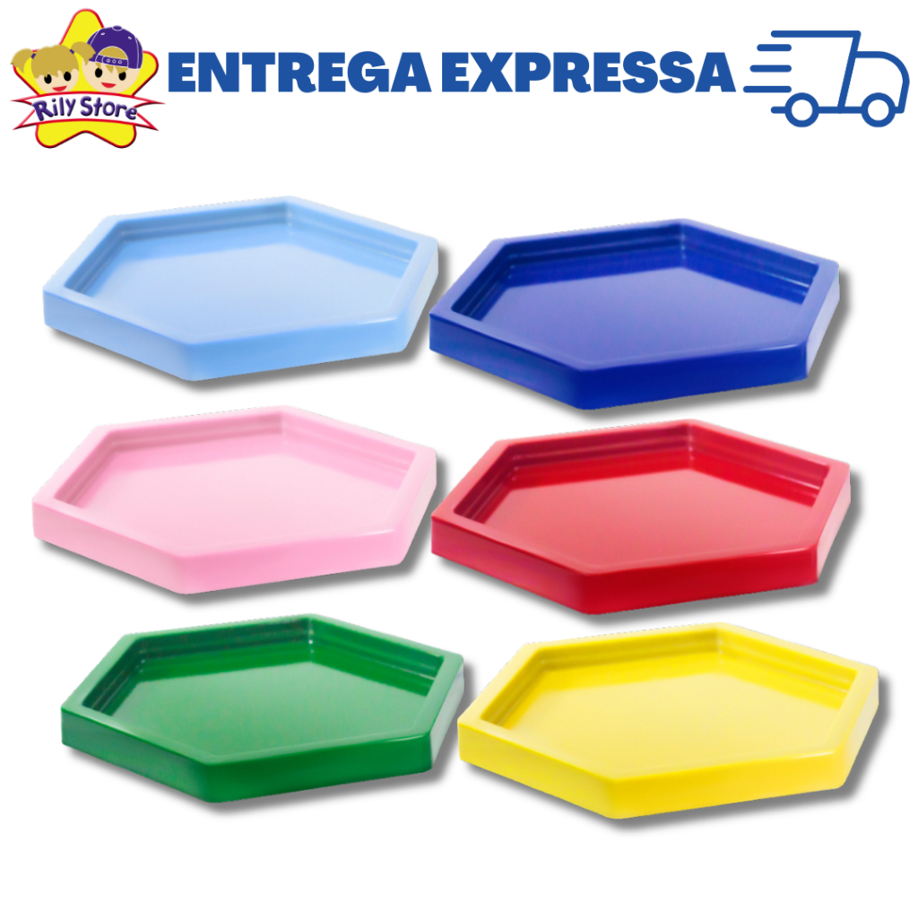 Kit 10 Mini Bandeja Sextavada para Decoração + Doces e Festas (+20 Cores) em Oferta na Shopee