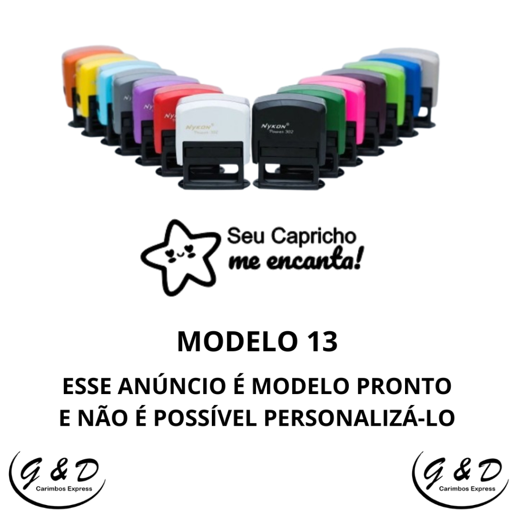 Carimbo Pedagógicos Nykon 302 SEU CAPRICHO ME ENCANTA - Carimbo Automático